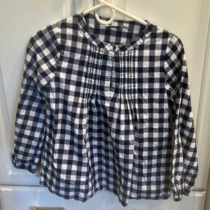 Vineyard Vines, blue and white gingham check, long sleeve blouse, size L (14)